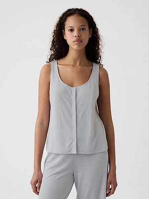 Linen-Blend PJ Tank Top