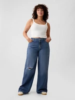 Mid Rise Cargo Baggy Jeans