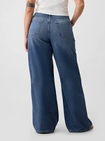 Mid Rise Cargo Baggy Jeans