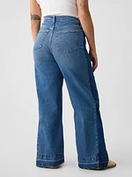 High Rise Stride Wide-Leg Cargo Jeans