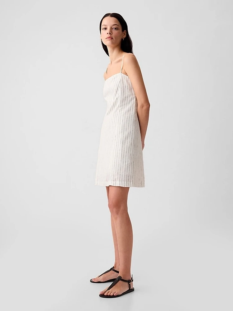 Linen-Blend Mini Dress