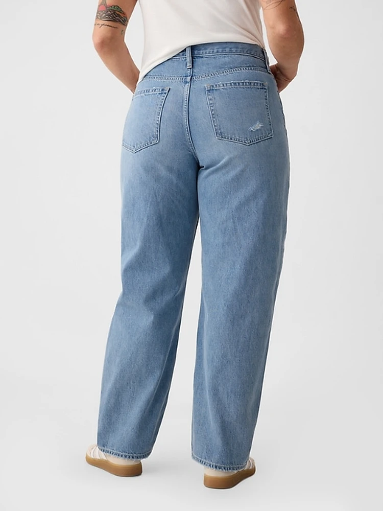 High Rise Crossover Barrel Jeans
