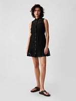 Eyelet Tiered Mini Dress