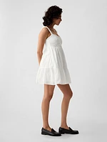 Textured Crinkle Crochet Mini Dress