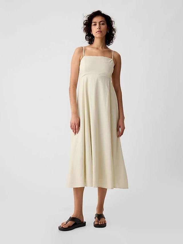 Compare LINEN BLEND MIDI DRESS | Mall of America