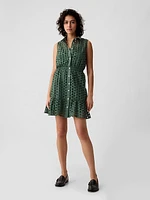 Eyelet Tiered Mini Dress