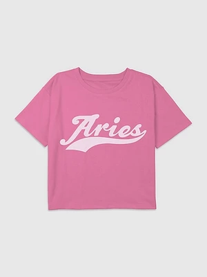 Kids Zodiac Aries Graphic Boxy Crop Tee