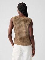 Linen-Cotton Textured Knit Tank Top