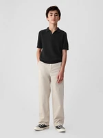 Kids Textured Polo Sweater