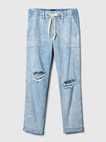 Mid Rise Easy Denim Utility Jeans