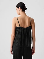 Pleated Satin Cami