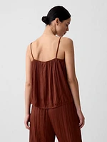 Pleated Satin Cami