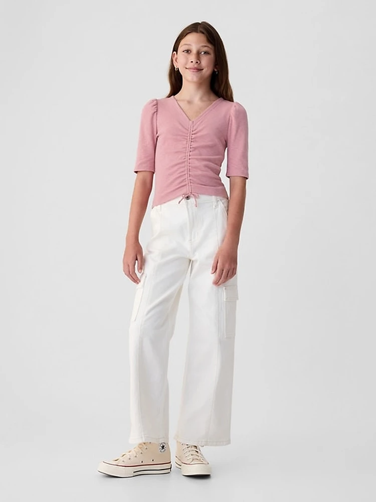 Kids Essential Rib Ruched Shirt