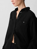 Crinkle Gauze Big Shirt