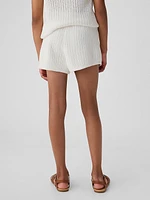 Kids Mid Rise Crochet Shorts