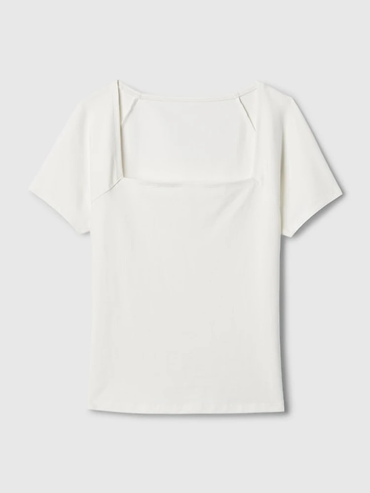 Compact Jersey Square-Neck Shirt