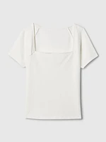 Compact Jersey Square-Neck Shirt