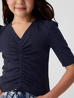 Kids Essential Rib Ruched Shirt