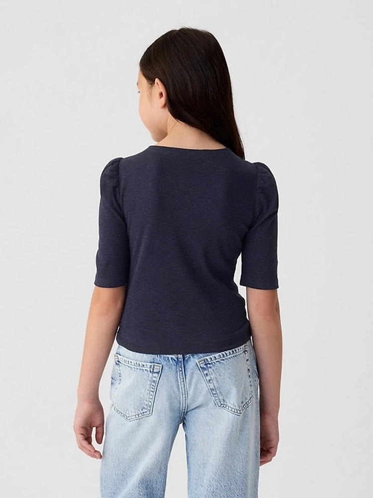Kids Essential Rib Ruched Shirt