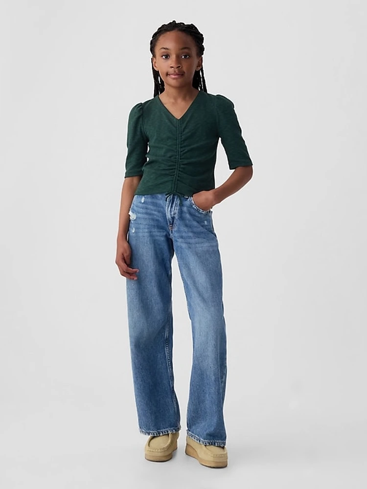 Kids Essential Rib Ruched Shirt