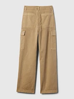 Mid Rise Loose Khaki Cargo Pants