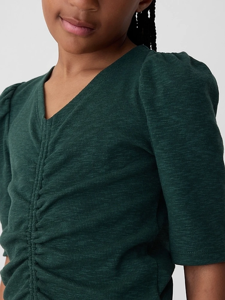 Kids Essential Rib Ruched Shirt