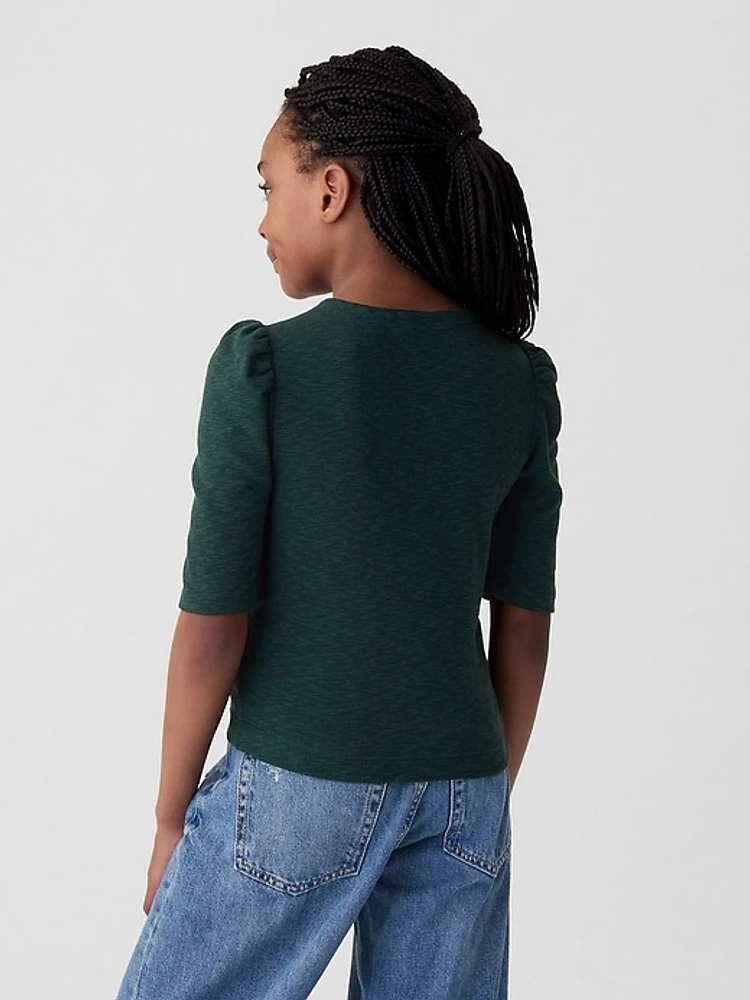 Kids Essential Rib Ruched Shirt