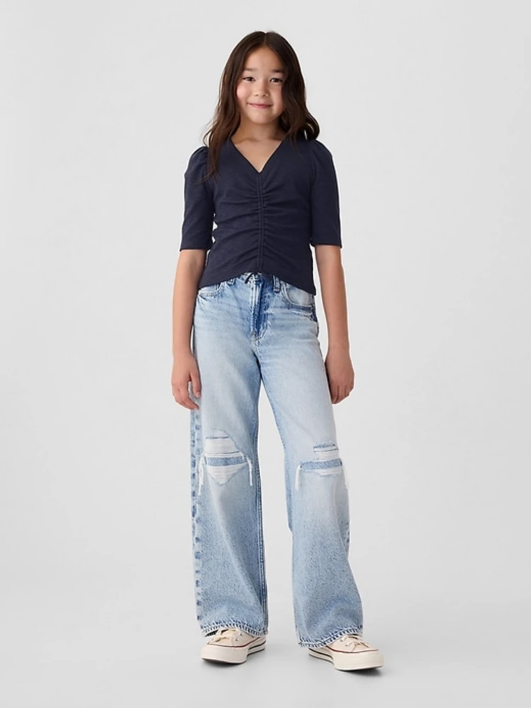 Kids Essential Rib Ruched Shirt