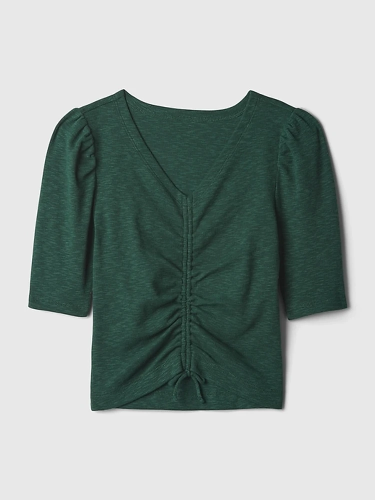 Kids Essential Rib Ruched Shirt