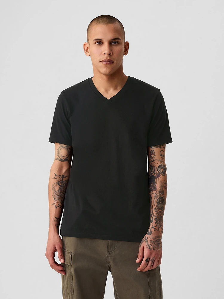 Cotton Jersey V-Neck T-Shirt