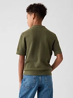 Kids Textured Polo Sweater