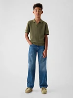 Kids Textured Polo Sweater