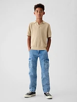 Kids Textured Polo Sweater