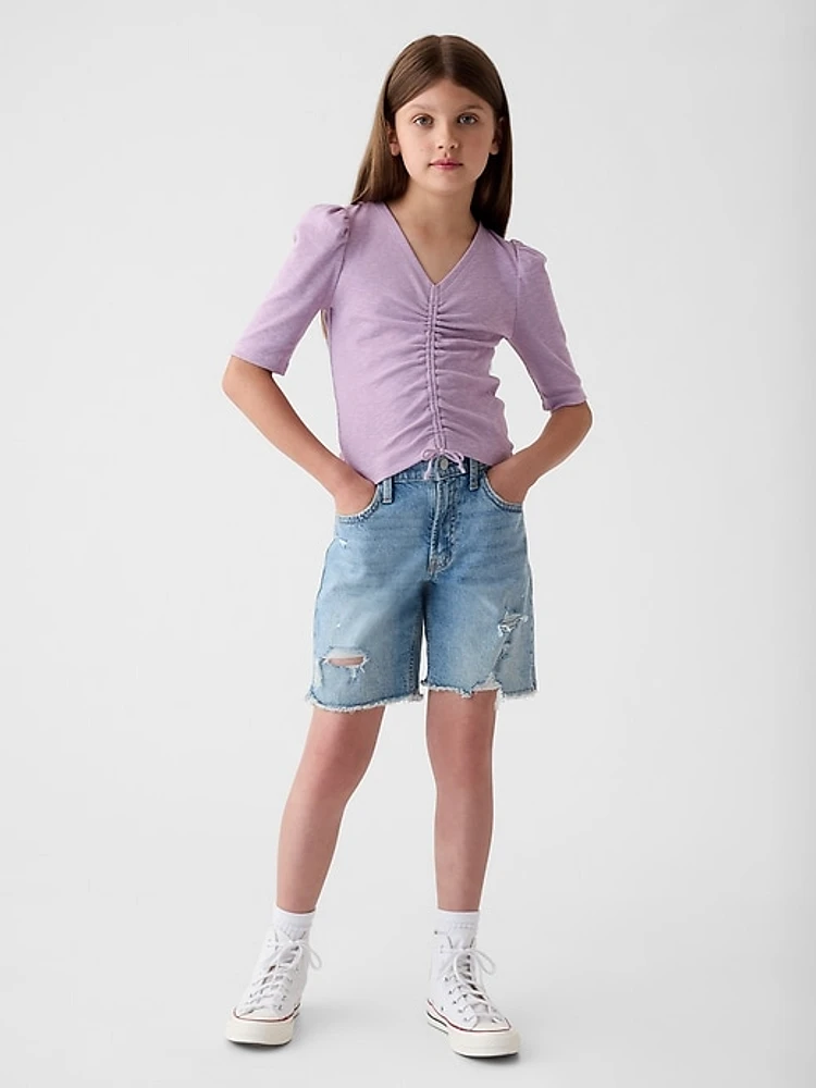 Kids Essential Rib Ruched Shirt