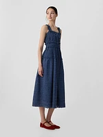 Gap × DÔEN Eyelet Denim Midi Dress