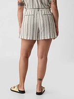 365 High Rise Linen-Blend Shorts