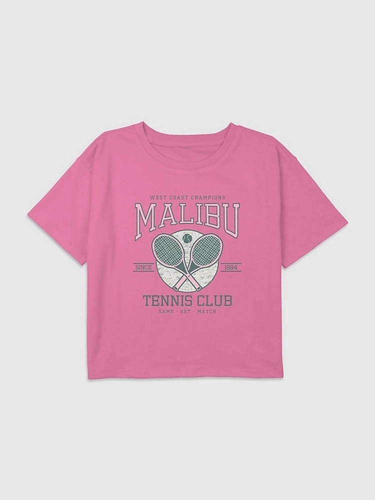 Kids Malibu Tennis Club Graphic Boxy Crop Tee