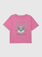 Kids Malibu Tennis Club Graphic Boxy Crop Tee