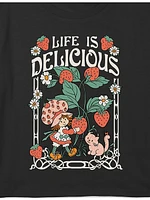 Kids Strawberry Shortcake Life Is Delicious Graphic Boxy Crop Tee