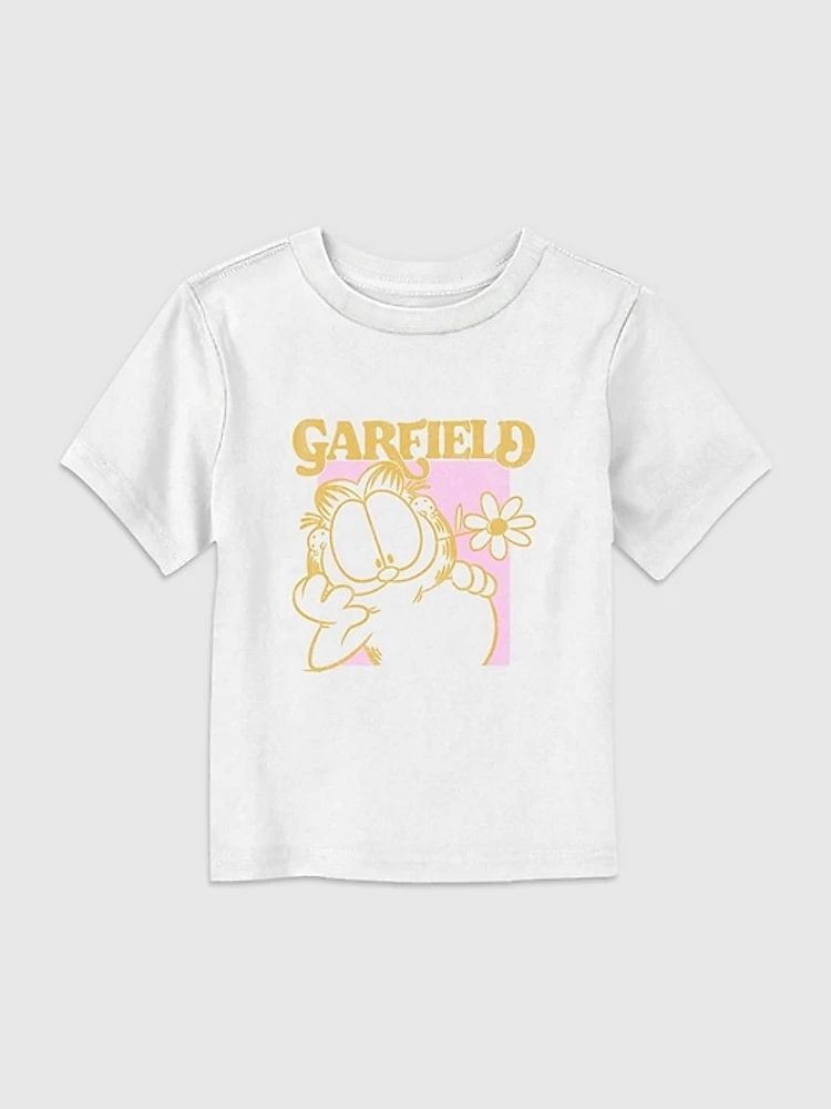 Toddler Garfield Retro Flower Graphic Tee