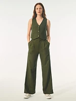 365 High Rise Linen-Cotton Trousers