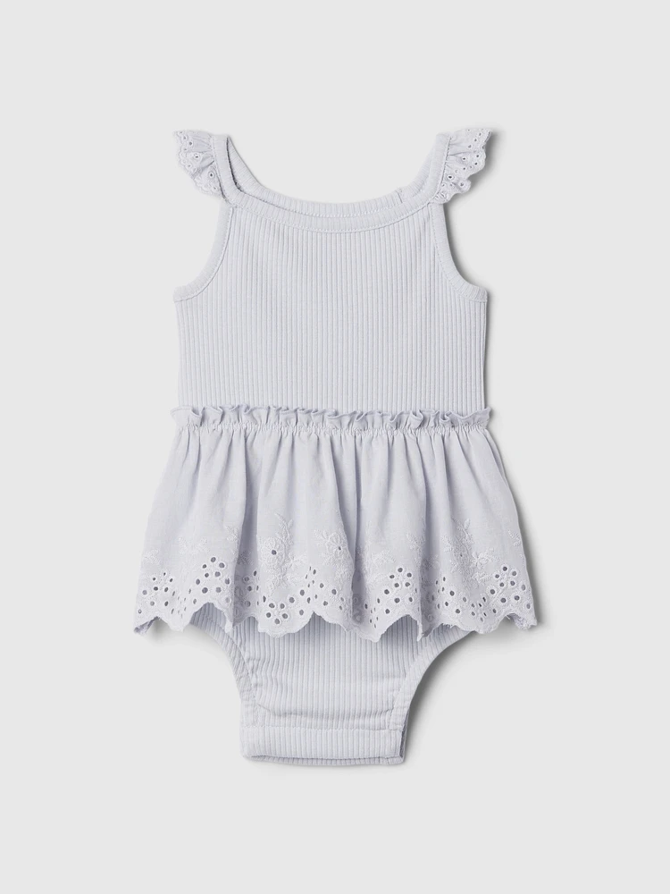 Baby Rib Eyelet Shorty One-Piece