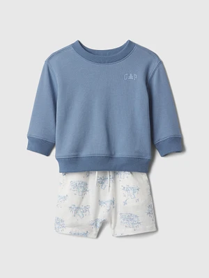 Baby Linen-Cotton Logo Outfit Set