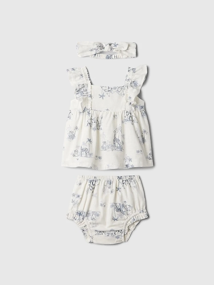 Baby Linen-Cotton Outfit Set