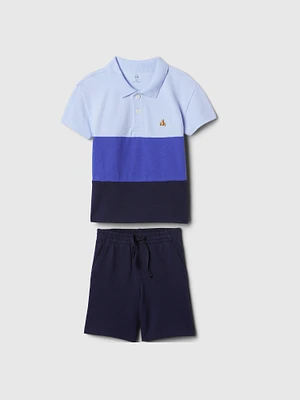 babyGap Colorblock Pique Polo Shirt Outfit Set