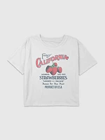 Kids California Strawberries Graphic Boxy Crop Tee