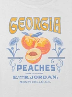 Kids Georgia Peaches Graphic Boxy Crop Tee