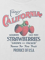 Kids California Strawberries Graphic Boxy Crop Tee