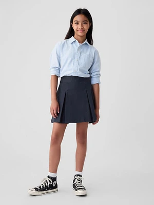Kids Uniform Pleated Khaki Skirt