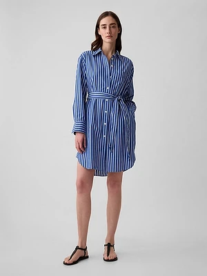 Organic Cotton Stripe Mini Shirtdress